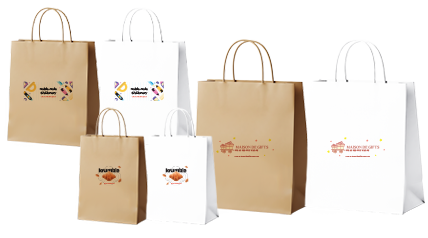 Brown kraft bag and white kraft bag for packaging